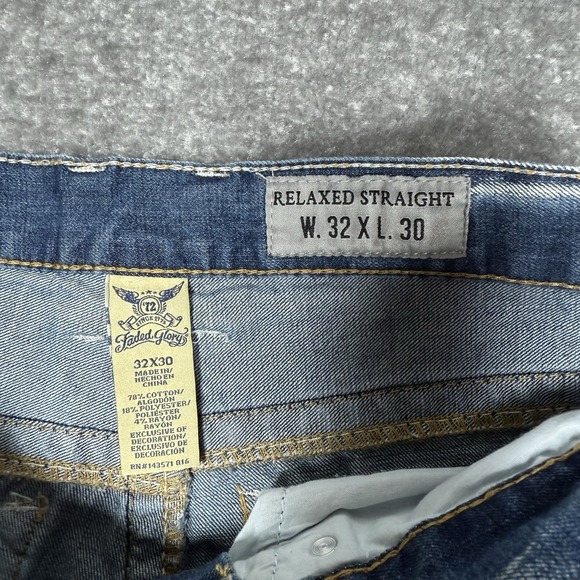 Y2K Faded Glory Jeans Mens 32x30 Blue Light Wash Relaxed Fit Straight Leg Denim - Picture 4 of 9